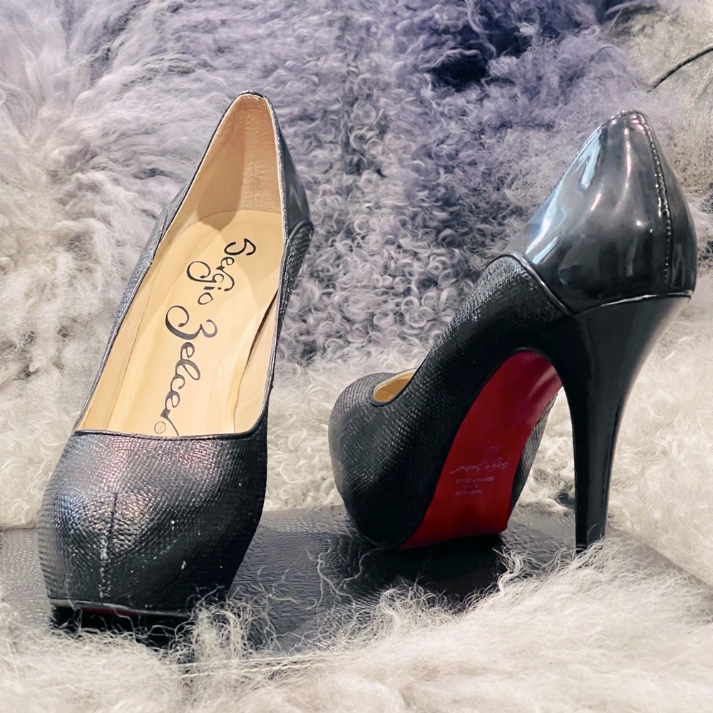 Textured Black Sergio Zelcer Platform Heels